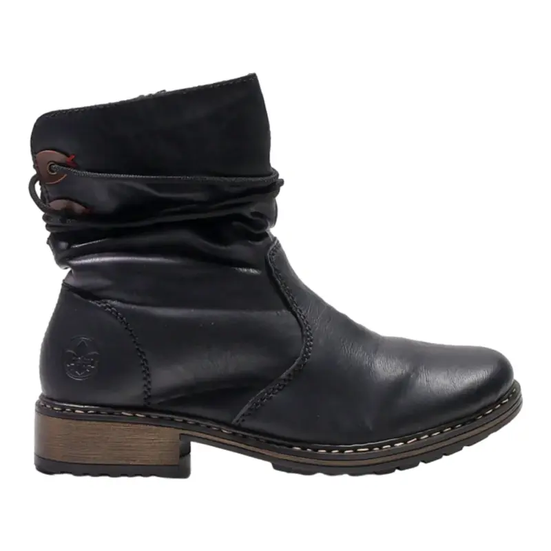 RIEKER Ankle Boots Black Synthetic Womens UK 5