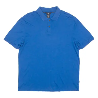 CALVIN KLEIN Mens Polo Shirt Blue M