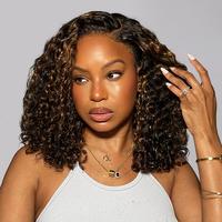 Wavymy TikTok Viral Pre-cut Lace Wear Go Casual Blonde Highlights Water Wave Minimalist 7x5 Lace Closure Wigs Dome Cap Gluele...