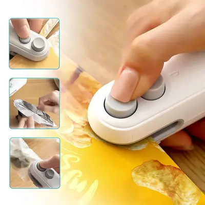 Rechargeable 2-in-1 Portable Bag Sealer & Cutter – Mini Heat Sealer for Snacks, Chips & Plastic Bags – Keeps Food Fresh a...