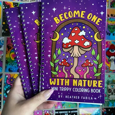 Become one with nature mini coloring book