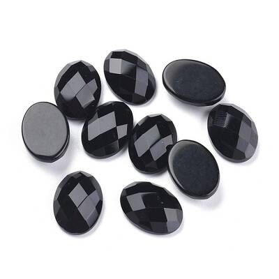 Natural Dyed & Heated Black Agate Cabochons