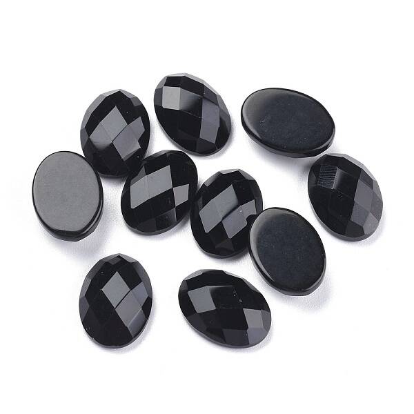 Natural Dyed & Heated Black Agate Cabochons