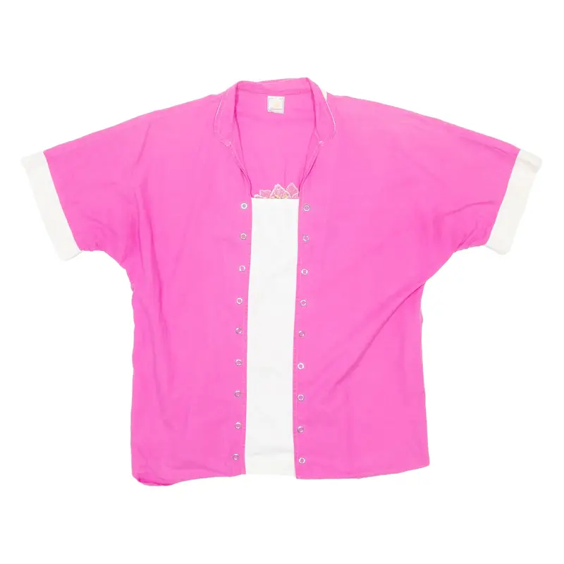 JESURUM Womens Blouse Pink V-Neck Floral M