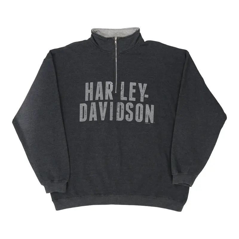 Palm Bay, Florida Harley Davidson Spellout 1/4 Zip - XL Grey Cotton