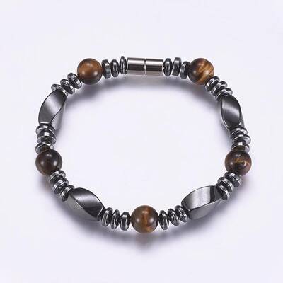 Non-Magnetic Synthetic Hematite Beaded Bracelets