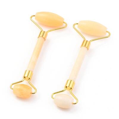 Natural Topaz Jade Brass Face Massager