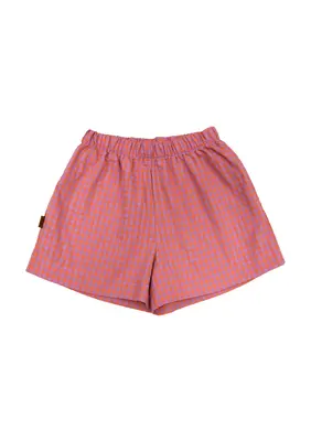 Women checked shorts - Orange/Lilac | Size: XS