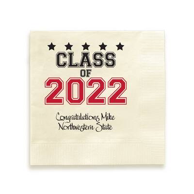 Class Of Graduation Napkin - Printed