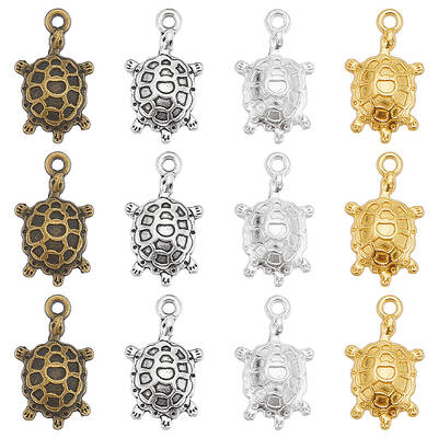80Pcs 4 Colors Tibetan Style Alloy Pendants