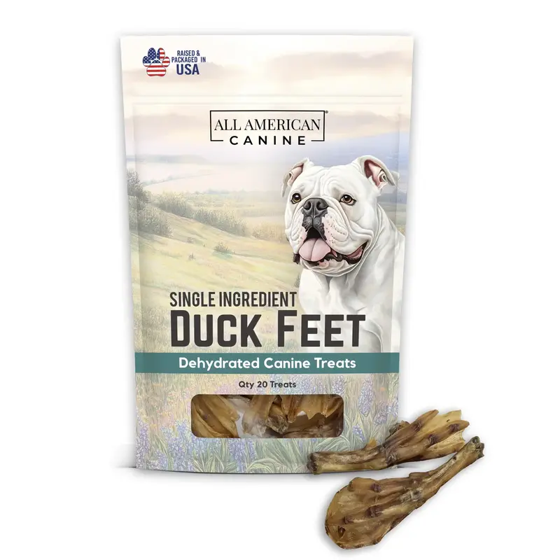 Duck Feet Natural Single Ingredient Chewy Digestible Low-Fat Dehydrated Dog Treats for Training, Rewarding, Teeth Cleaning Fo...