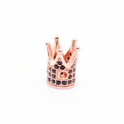 Brass Micro Pave Cubic Zirconia Beads