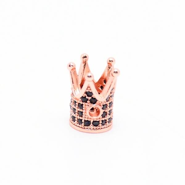Brass Micro Pave Cubic Zirconia Beads