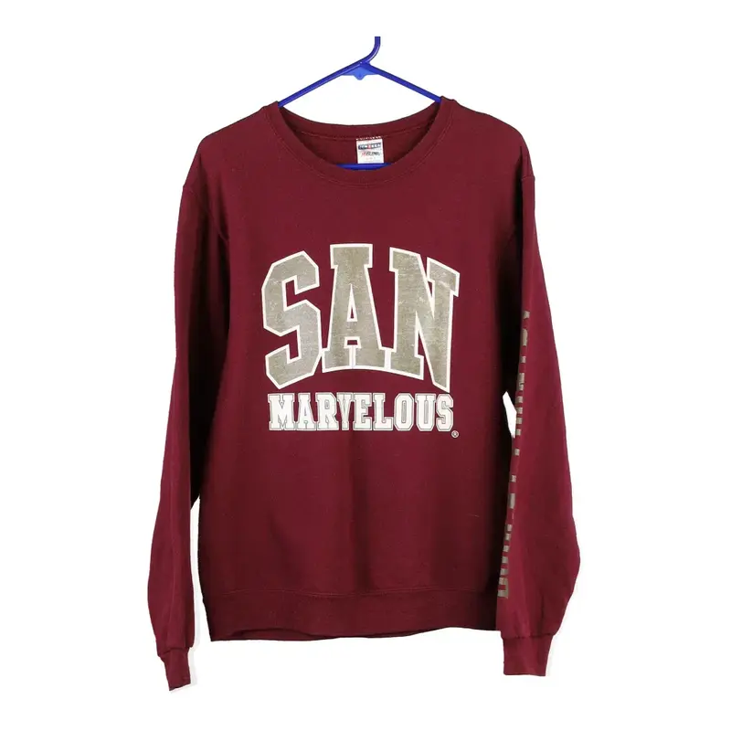 San Marvelous Jerzees Sweatshirt - Small Red Cotton Blend