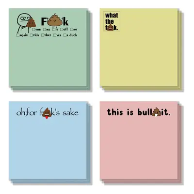Creative Sticky Note Pad, 4 Counts/set 3x3 Inch 50 Sheets Office Note Pad, Adhesive Sticky Note for School Office Home Suppli...