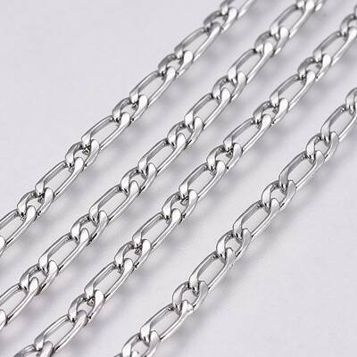 Tarnish Resistant 304 Stainless Steel Figaro Chains