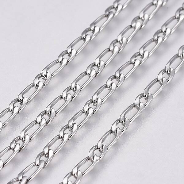 Tarnish Resistant 304 Stainless Steel Figaro Chains