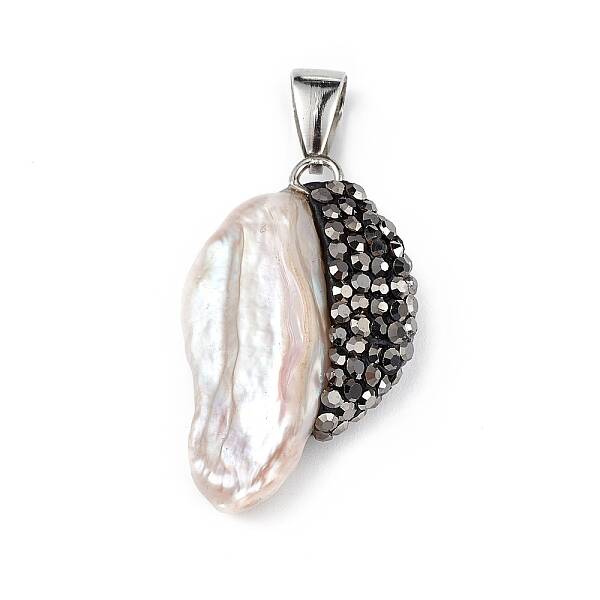 Natural Baroque Keshi Pearl Pendants