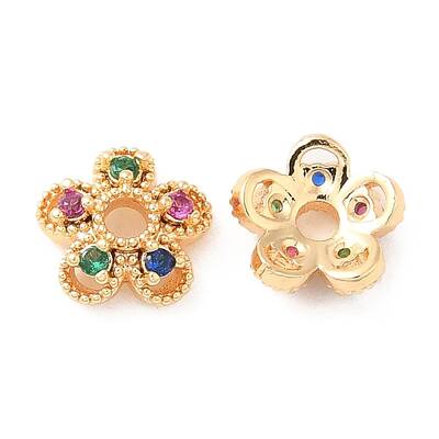Brass & Cubic Zirconia Bead Caps