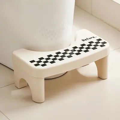 UFORU Adult Bathroom Toilet Stool, 1 Plastic Portable Footstool, Bathroom Non-slip Toilet Auxiliary Step Stool FathersDayGift