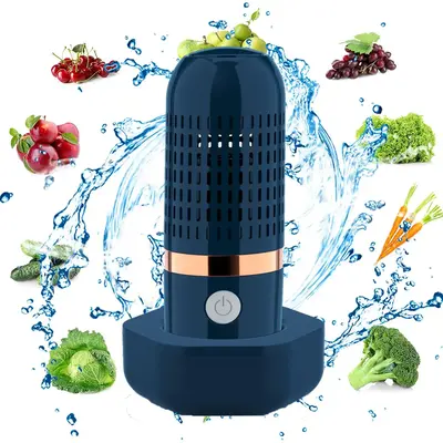 Oxygen Ion Fruit and Vegetable Cleaning Machine, Portable Capsule Type Cleaning Machine, Wireless Charging Fast and Efficient...