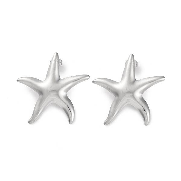 304 Stainless Steel Starfish Stud Earrings
