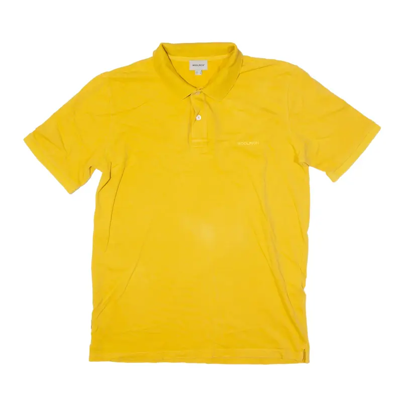 WOOLRICH Polo Shirt Yellow Short Sleeve Mens S