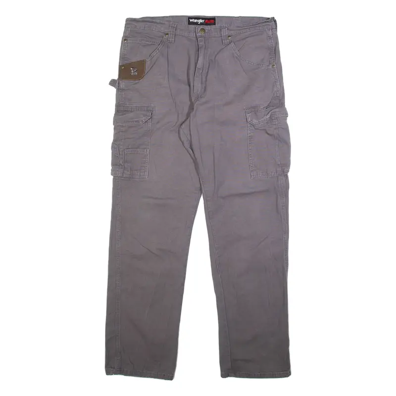 WRANGLER Cargo Carpenter Mens Trousers Grey Regular Straight W36 L34