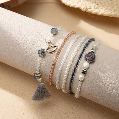 Bohemian Glass Beaded Stretch Bracelet Sets