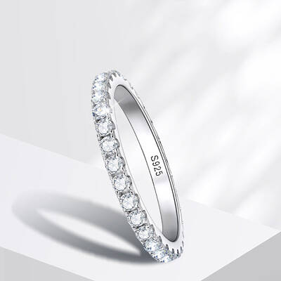 Rhodium Plated 925 Sterling Silver Moissanite Finger Rings for Women