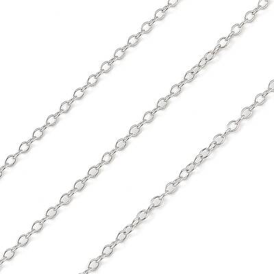 Anti-Tarnish Rhodium Plated 925 Sterling Silver Cable Chains