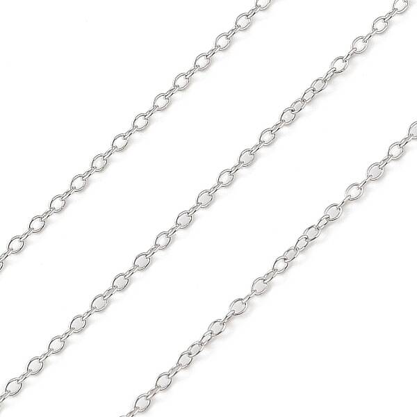 Anti-Tarnish Rhodium Plated 925 Sterling Silver Cable Chains