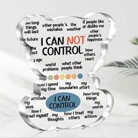 I Can't Control Them, But I Can Control How I React To Them Letter Pattern Acrylic Bear Shaped Ornament, Desk Decoration for ...