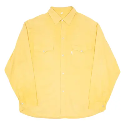 INFORM Mens Plain Shirt Yellow Long Sleeve 2XL