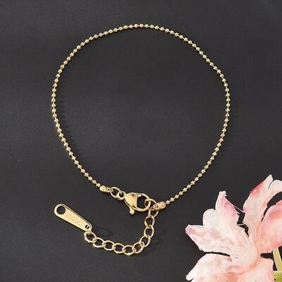 Ion Plating(IP) 304 Stainless Steel Ball Chain Bracelet for Women
