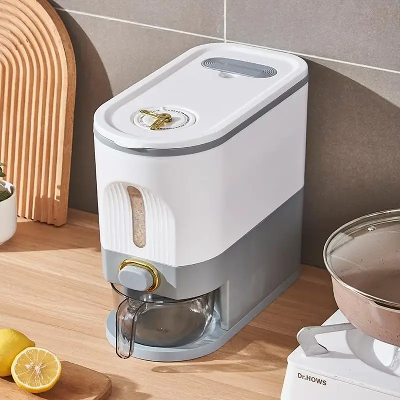 Large Capacity Grain Container, 1 Count Moisture-proof Insect-proof Sealed Storage Box, Household Food Preserving Organizer...