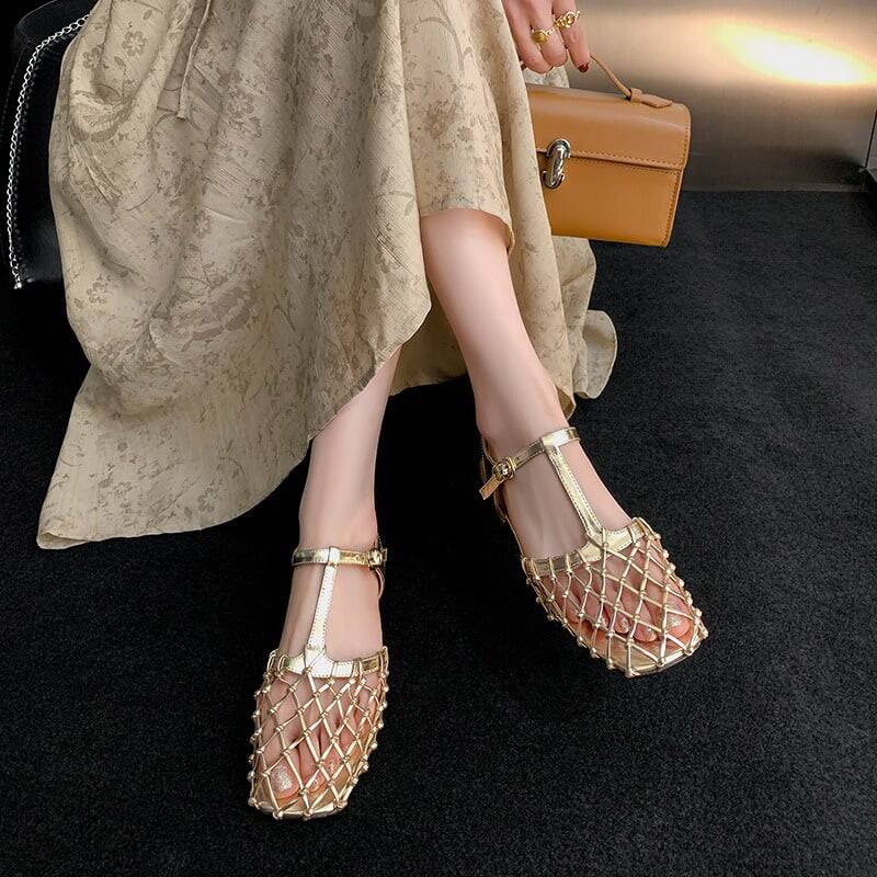 CHIKO Emberly Square Toe Block Heels Flats Sandals