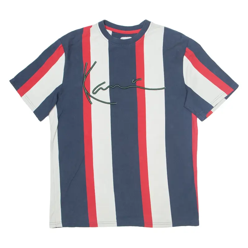 KARL KANI Striped T-Shirt Blue Short Sleeve Mens S