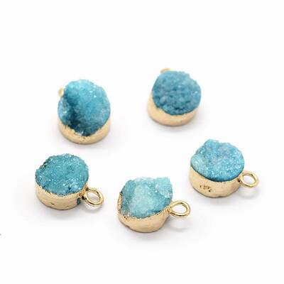 Natural Druzy Quartz Charms