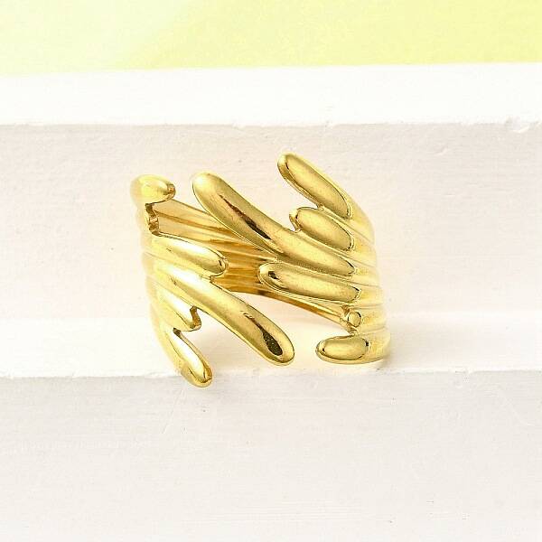 304 Stainless Steel Adjustable Cuff Rings for Women