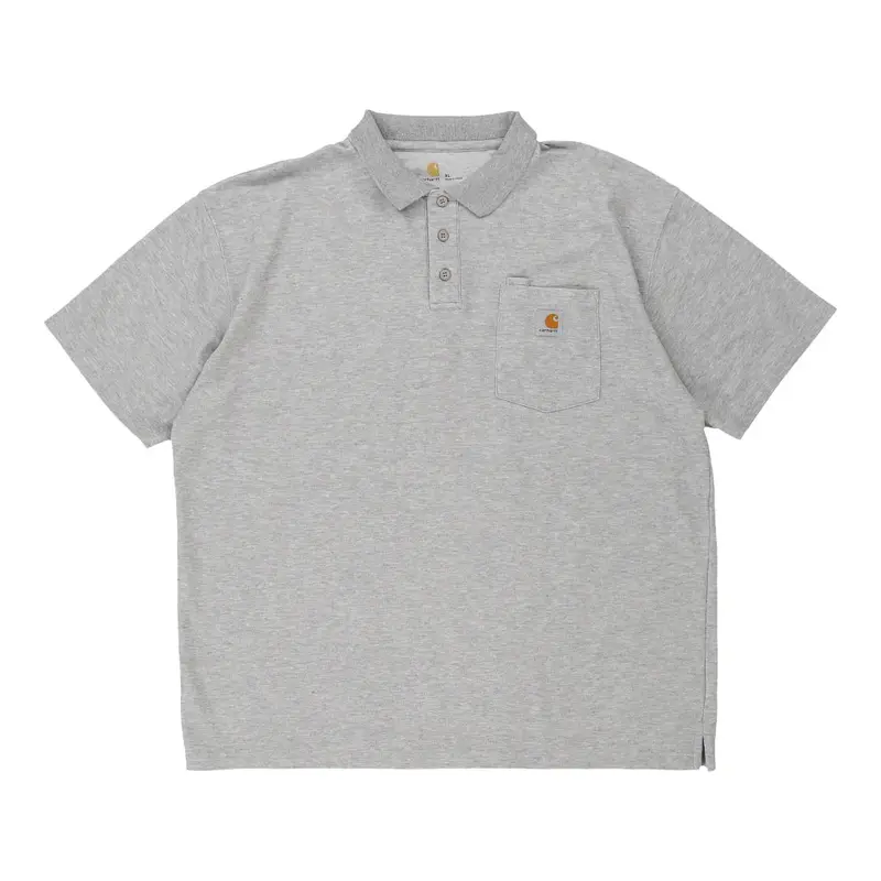 Carhartt Polo Shirt - XL Grey Cotton