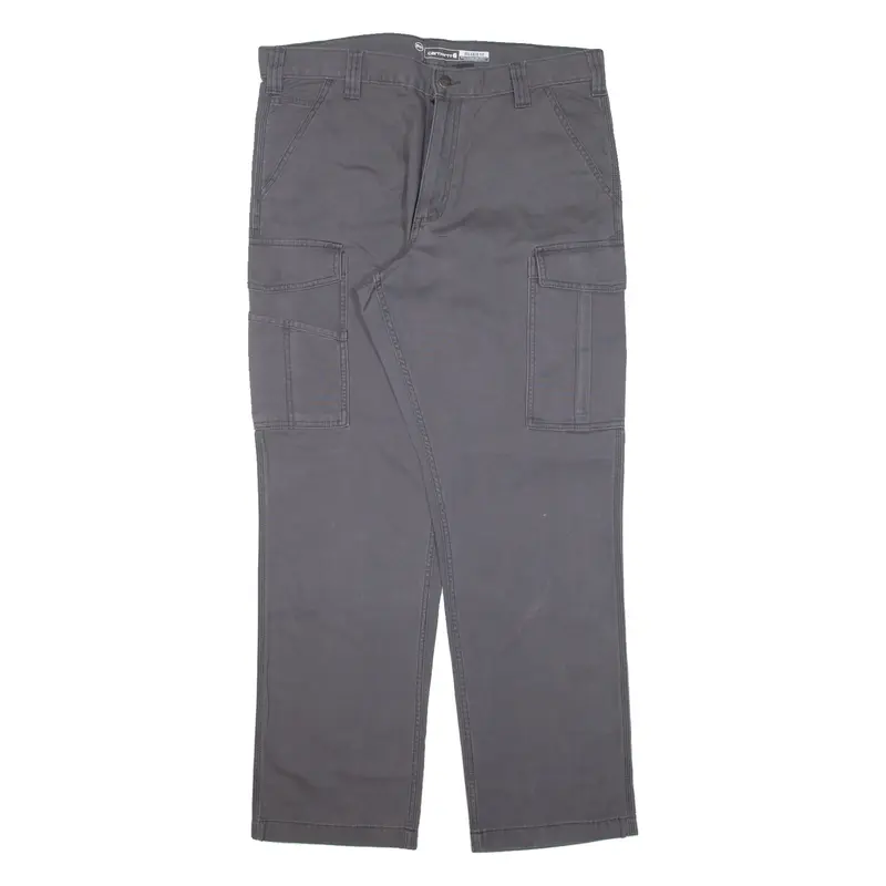 CARHARTT IRR Cargo Workwear Mens Trousers Grey Relaxed Straight W36 L32