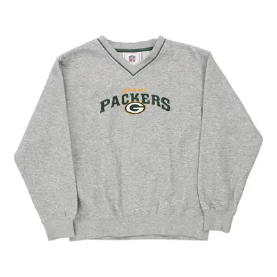 Age 9-10 Green Bay Packers Nfl Sweatshirt - Medium Grey Cotton