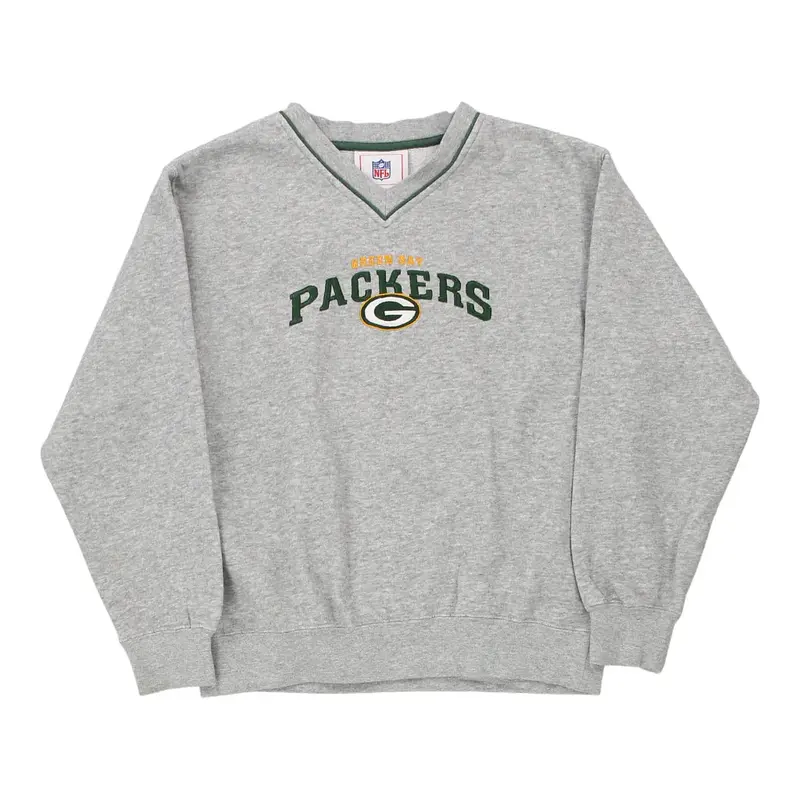 Age 9-10 Green Bay Packers Nfl Sweatshirt - Medium Grey Cotton