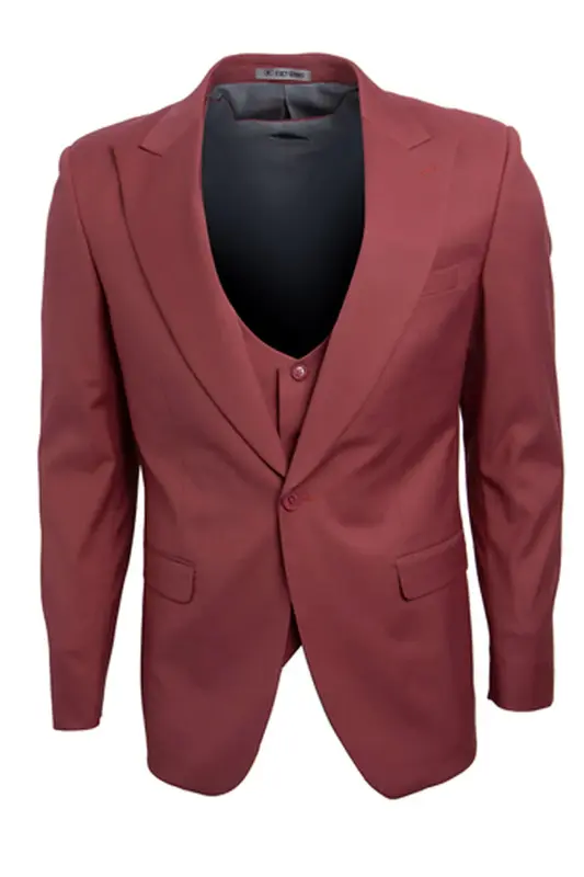 Mens Stacy Adams Suit - Stacy Adams  Suit Men's Coral Blush Pink Suit with Vested One Button Peak Lapel