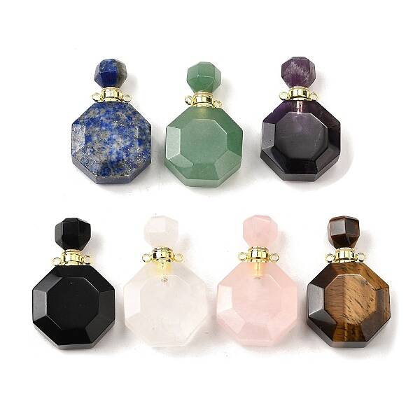 Natural Mixed Stone Perfume Bottle Pendants