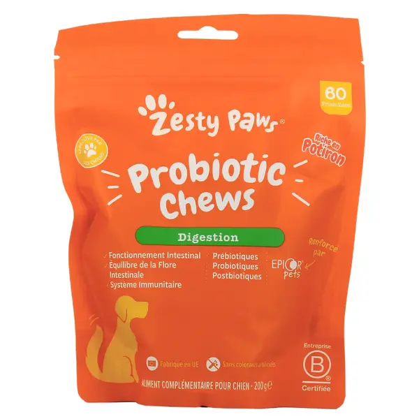 Zesty Paws - Probiotic Chews - Digestion - 60 Pumpkin Sweets