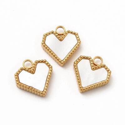 PVD Vacuum Plating 304 Stainless Steel Heart Charms