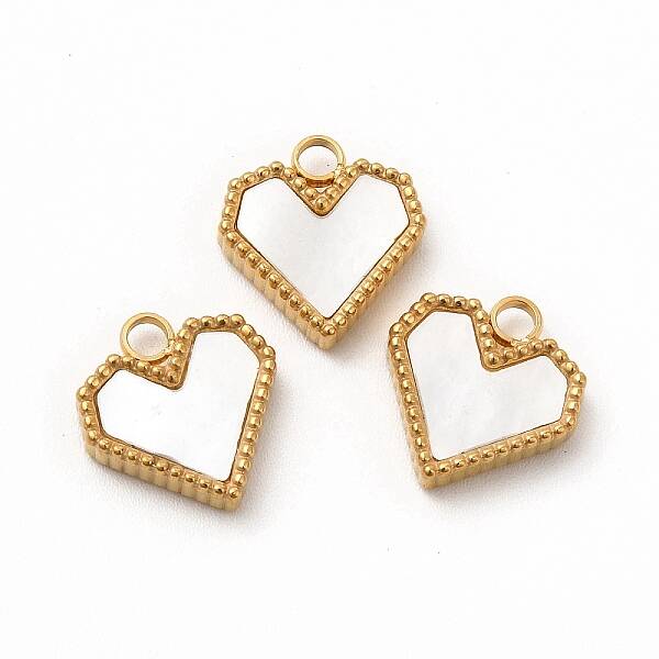 PVD Vacuum Plating 304 Stainless Steel Heart Charms