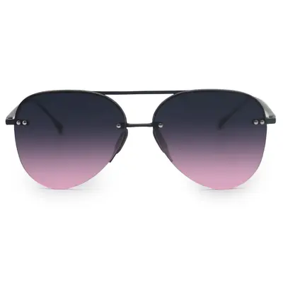 Smaller Megan 2 Faded Purple Pink - Tangle Free Aviator Sunglasses | Color: Black/Pink | Size: Narrow